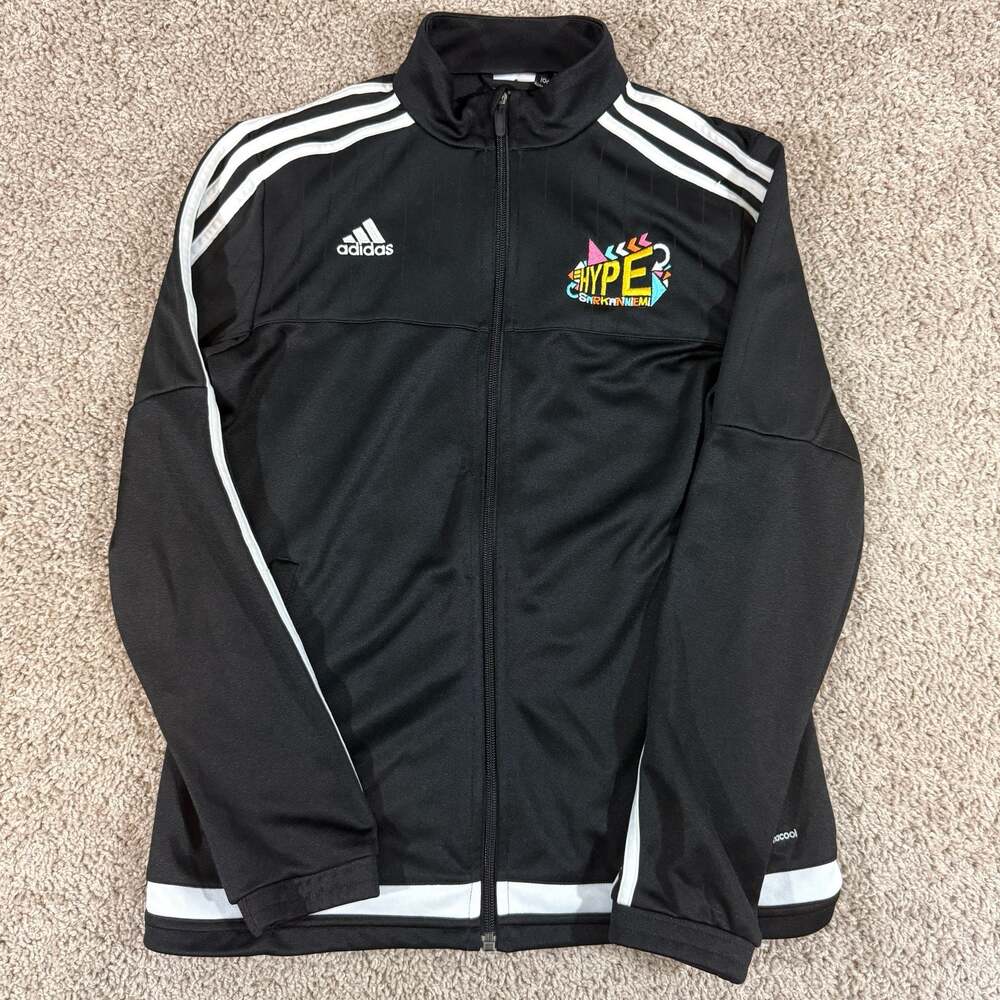 Adidas‎ Climacool Track Jacket Mens M Black Full Zip 3 Stripe Premier Rides